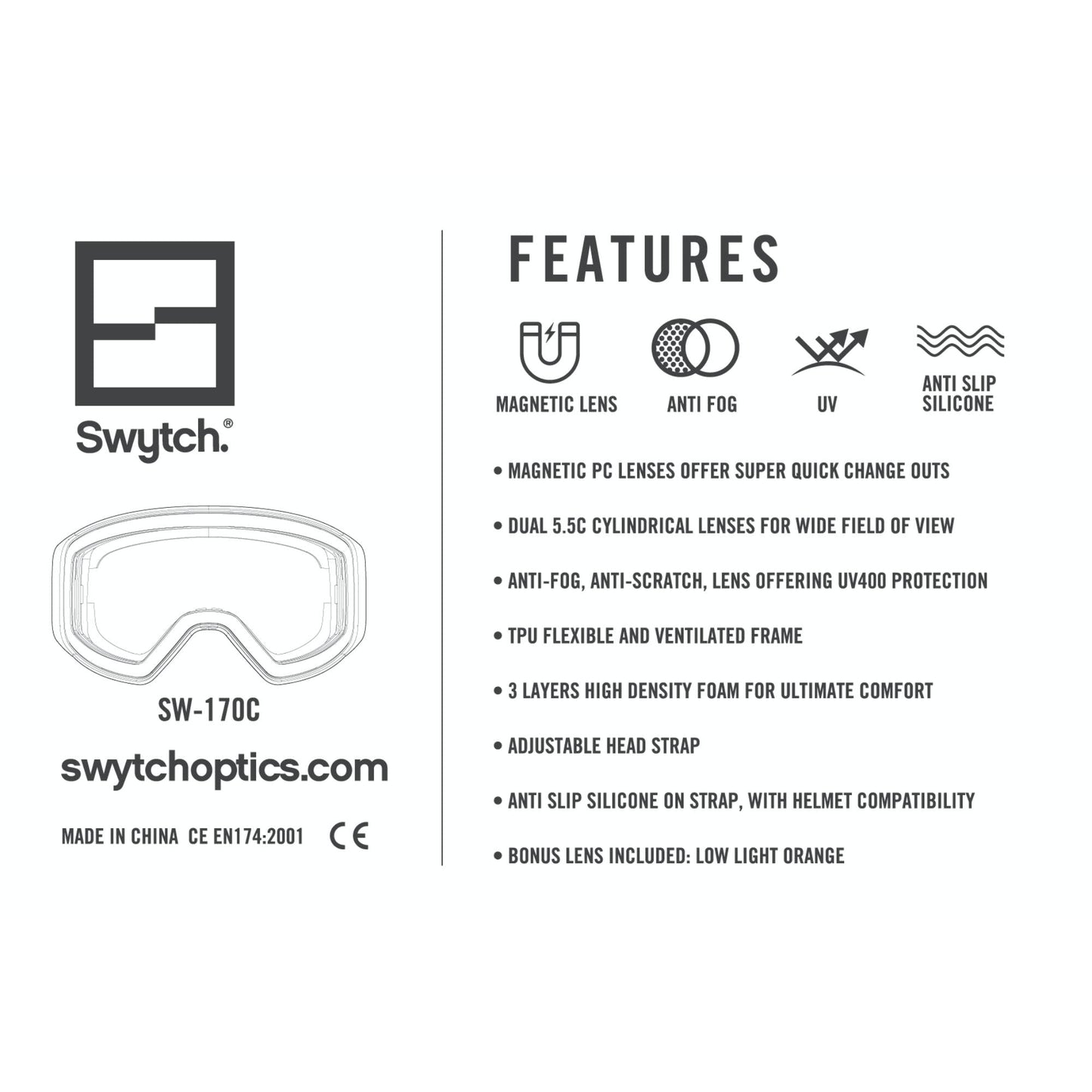 Swytch Magnaswap Snow Goggles - 3 Colours